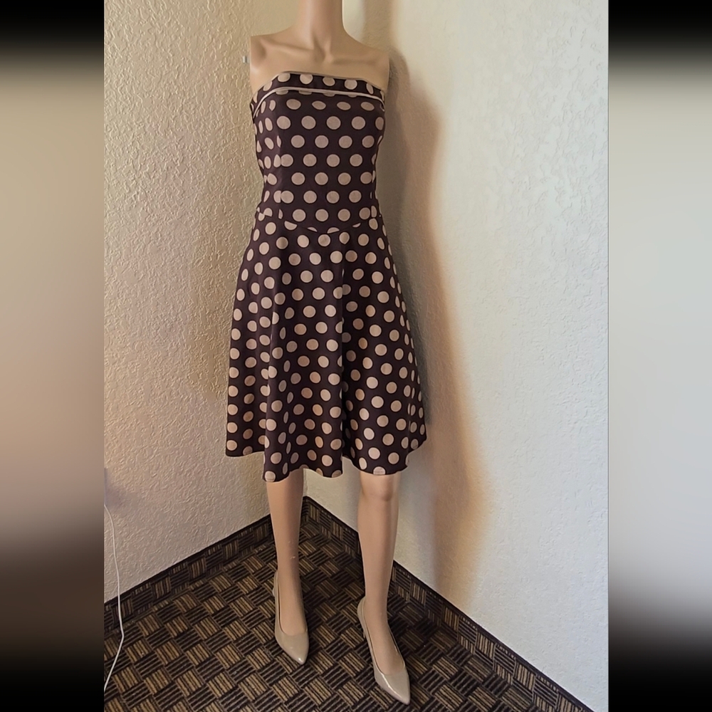 Polka Dot Strapless Dress